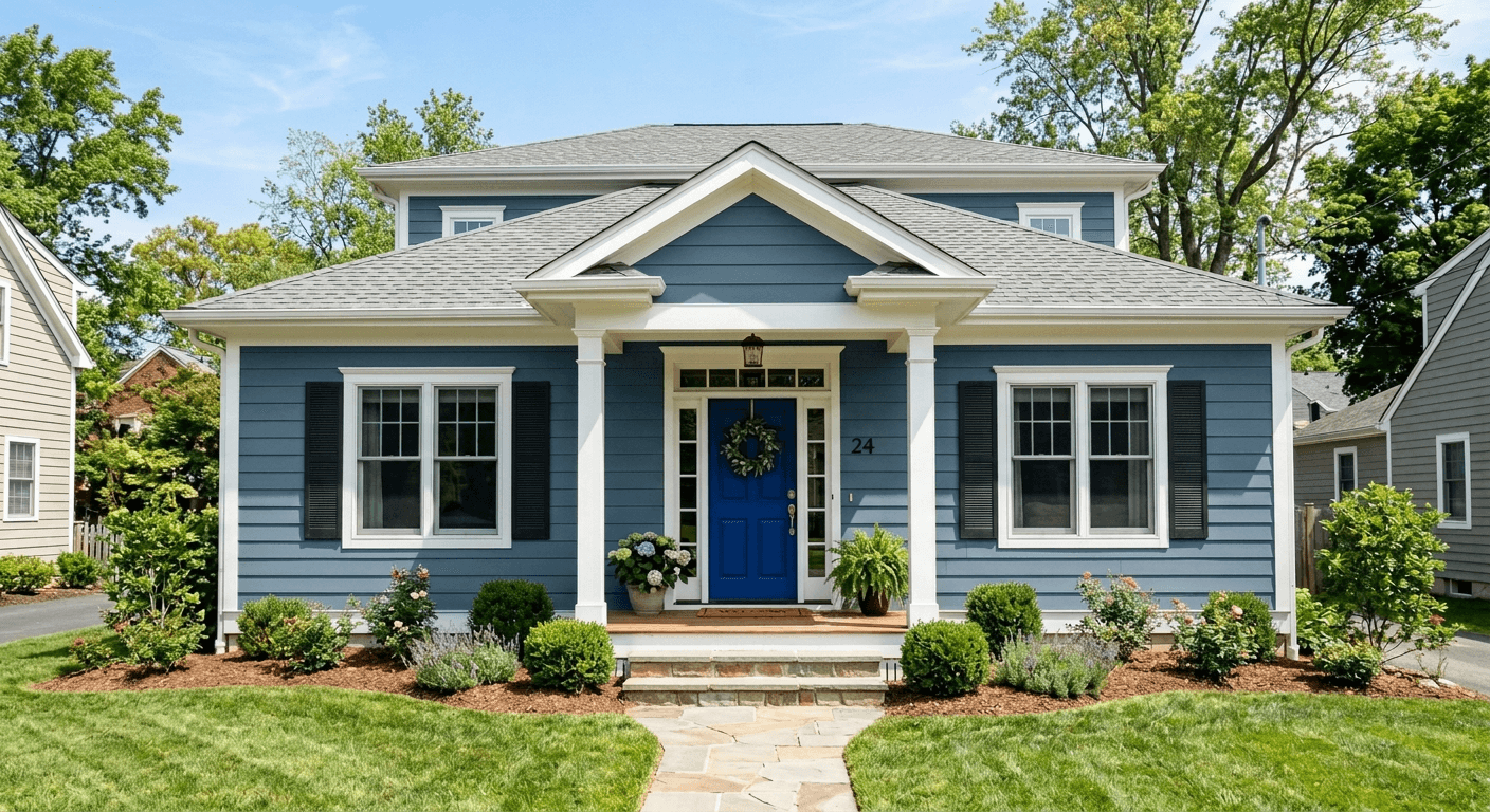 House exterior after AI paint color visualizer transformation