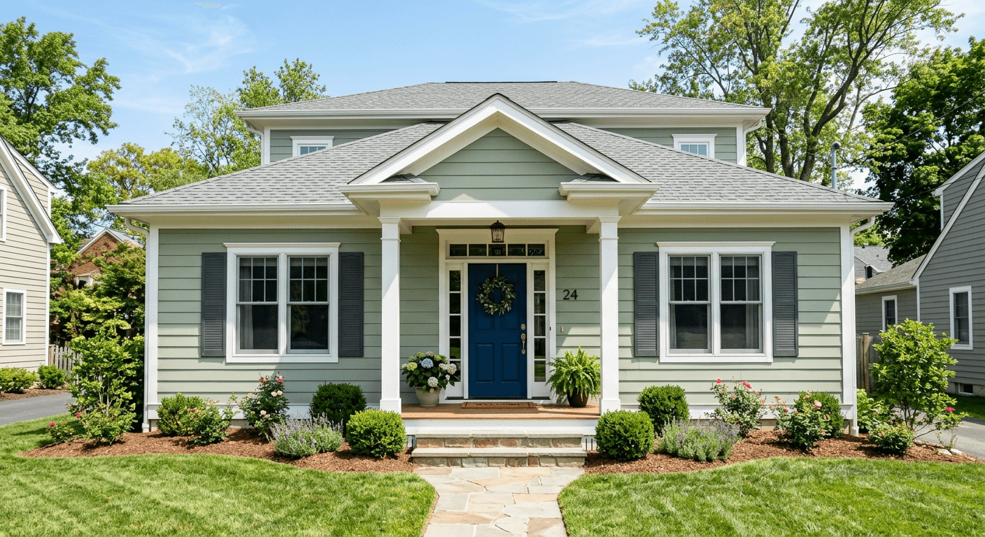 House exterior before AI paint color change