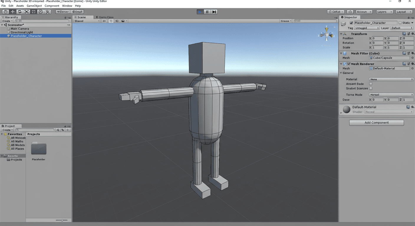 A basic untextured graybox layout for a game UI button before using Nano-Banana Image AI.