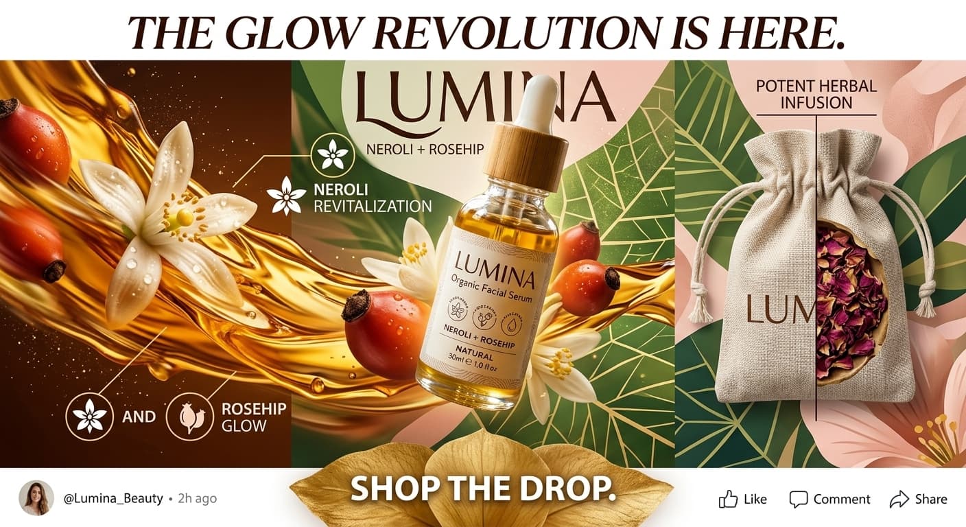 AI generated scroll-stopping social media ad creative with stunning background and lighting