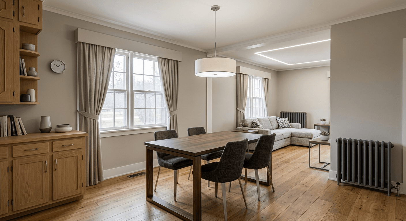 The same room transformed into a modern masterpiece using Nano Banana Image AI